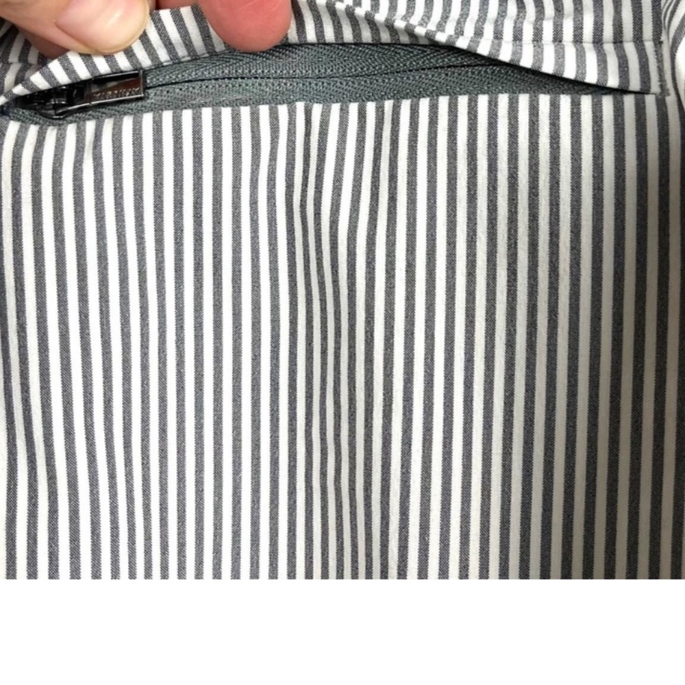 Athleta Brooklyn Textured Ankle Pant Gray and White Stripe Size 4 - Picture 8 of 10